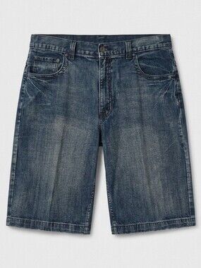 292. Vintage Route 66 Y2K Baggy Denim Jorts Shorts Cross Pocket Men's 36
